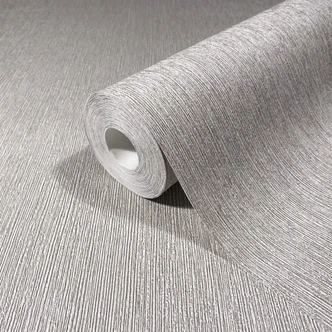 Non-woven tapet i textilutseende med strukturerad yta grå slät 