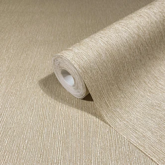 Vliestapete in Textiloptik mit strukturierter Oberfläche beige Uni 