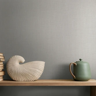 Vliestapete Textil, Struktur Uni Modern matt in Braun 