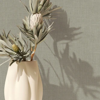 Vliestapete Textil, Struktur Uni Modern matt in Grün Braun 