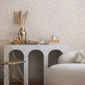 Vliestapete Blätter Floral Natur matt in Grau 