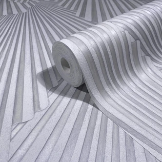 Vliestapete 3D-Optik, Streifen Grafisch Geometrisch in Grau - Papis Loveday Vliestapete 3D-Optik, Streifen Grafisch Geometrisch in Grau - Papis Loveday