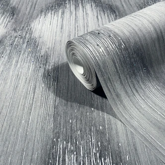 Papier peint intissé rayures strass moderne en gris  