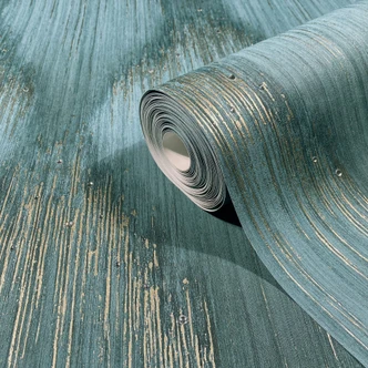 Papier peint intissé rayures strass moderne en vert  
