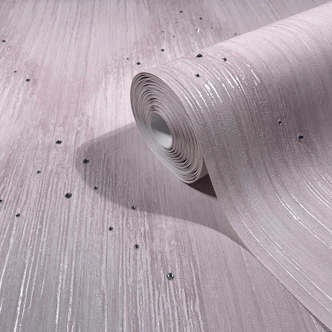 Papier peint intissé rayures strass moderne en rose-brun  