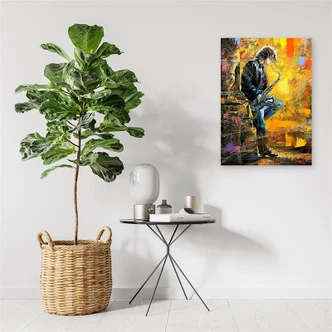 Canvas schilderij, Muzikant met saxofoon 
