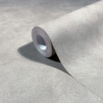 Tapeta z włókniny o wyglądzie betonu i tynku gładka matowa w kolorze szarym  