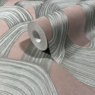 Vliestapete 3D-Optik, Hügel Grafisch Geometrisch in Braun Vliestapete 3D-Optik, Hügel Grafisch Geometrisch in Braun