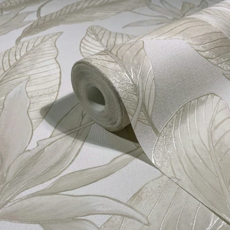 Vliestapete Blumen, Blätter Floral Natur in Beige Vliestapete Blumen, Blätter Floral Natur in Beige