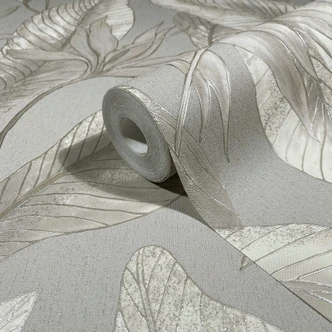 Vliestapete Blumen, Blätter Floral Natur in Beige Vliestapete Blumen, Blätter Floral Natur in Beige