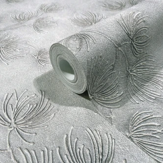 Vliestapete Blumen, Beton Floral Natur matt in Grau Vliestapete Blumen, Beton Floral Natur matt in Grau