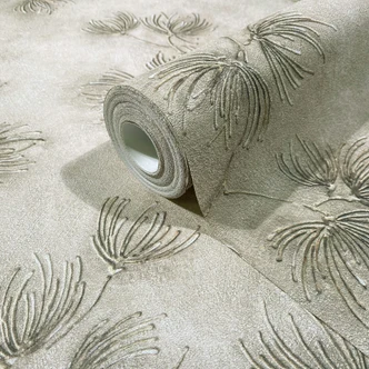 Vliestapete Blumen, Beton Floral Natur matt in Beige Vliestapete Blumen, Beton Floral Natur matt in Beige