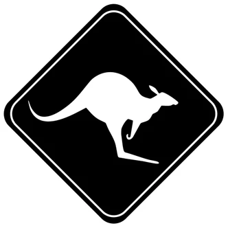 Wandtattoo Achtung Känguru Wandtattoo Achtung Känguru