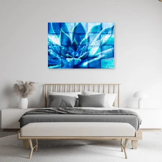 Leinwandbild, Abstrakt Blaue Blumem 3D 
