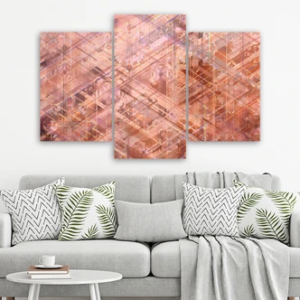 Leinwandbild 3 teilig, Abstrakte geometrische Formen 