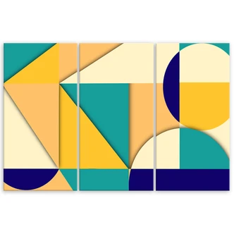 Leinwandbild 3 teilig, Geometrische Abstraktionsformen 