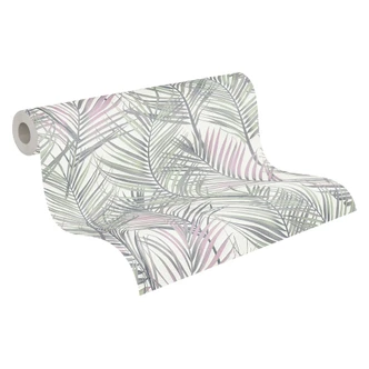 tapet blomstret grågrøn - non-woven tapet A.S. Création 