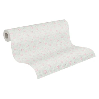 Blossom tapet grå pink - non-woven tapet landstil A.S. Création - mat og lys struktur 