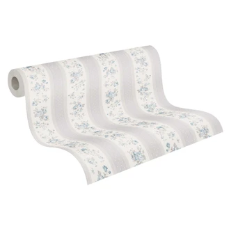 Floral gris blanco - Papel pintado no tejido Casa de campo A.S. Création - Mate y textura ligera Floral gris blanco - Papel pintado no tejido Casa de campo A.S. Création - Mate y textura ligera