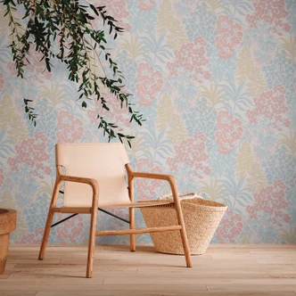 Tapete mit Pflanzen und Blättern Bunt - Vliestapete Dschungel Modern tropisch 