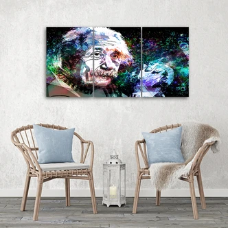 Leinwandbild 3-teilig, Albert Einstein 