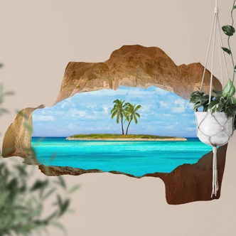 sticker mural 3D Anderson - L'île paradisiaque 