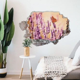 3D Wandtattoo Colombo - Der Schmetterling im Lavendel 