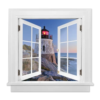 Adesivo 3D Finestra – Vista sul mare 