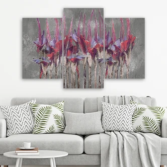 Leinwandbild 3 teilig, Pflanzen Blumen Simnitło 
