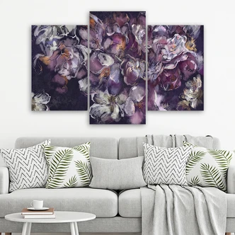 Leinwandbild 3 teilig, Iris Blume 