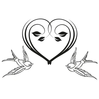 Sticker mural - Cœur en fleur 