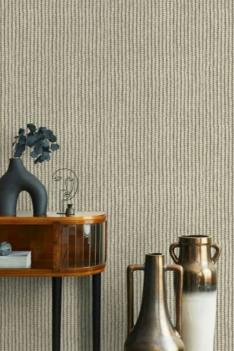 Vliestapete mit Kork Flecht-Optik beige, grau Textiloptik 