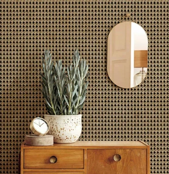 Vliestapete in Holzoptik und Flechtoptik braun, beige Holzoptik 