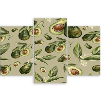 Leinwandbild 3 teilig, Avocado -Hälften 