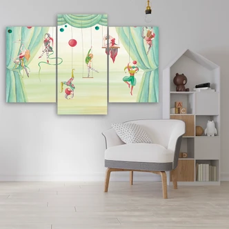 Leinwandbild 3 teilig, Zirkusakrobat 