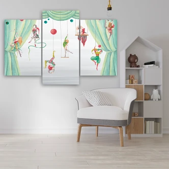 Leinwandbild 3 teilig, Zirkusakrobat 