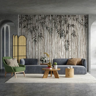 Fototapete Bildtapete Vintage Orientteppich Medaillon Muster in Grau Modern 2,7 x 3,18 m 