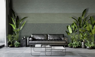 Fototapete Motivtapete Textil Optik Streifen in Grün Grau mit Feiner Struktur 2,7 x 1,59 m 