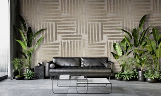 Fototapete Wandtapete mit Motiv Grafisches Streifen Muster in Beige und Greige 2,7 x 1,59 m 