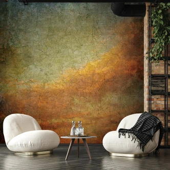 Fototapete Motivtapete Patina Struktur in Olivgrün und Ocker mit Vintage Look 2,7 x 2,65 m 