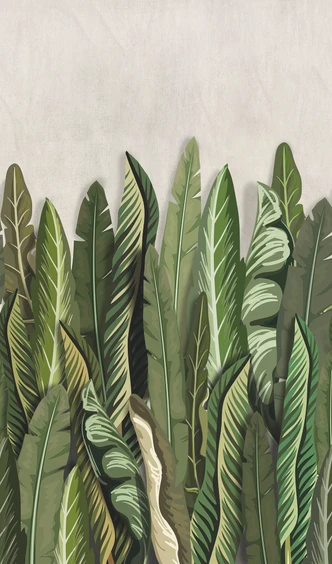 Fototapete mit Blattmotiv Grün, Beige ,Floral 2,70 x 1,59 m 