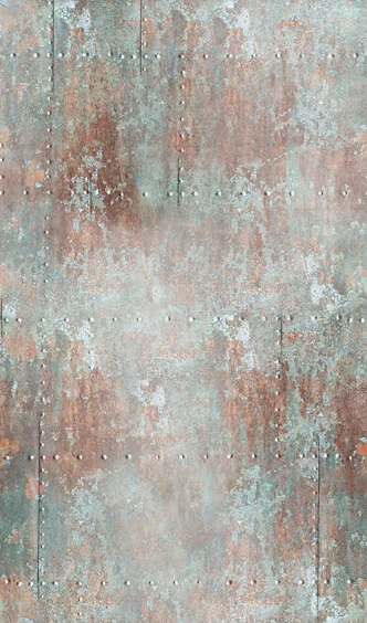 Vintage metaleffekt tapet Fototapet Grå, rød,Billede 2,70 x 1,59 m 