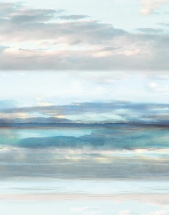 Wolkenlucht behang Blauw, Grijs, Illustratie 2.70 x 2.12 m 