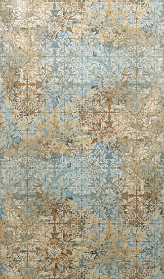 Vintage stil tapet Beige, Blå,Ornamental 2.70 x 1.59 m 