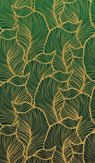 Fototapete mit abstraktem Blattmotiv Grün, Gelb ,Floral 2,70 x 1,59 m 