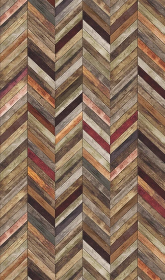 Wood herringbone wallpaper Photo wallpaper Brown, Wood effect 2.70 x 1.59 m 