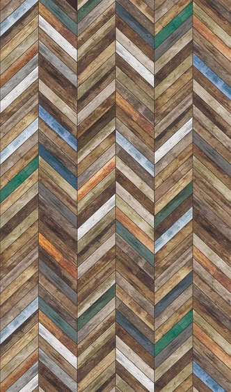 Wood herringbone wallpaper Photo wallpaper Brown, Wood effect 2.70 x 1.59 m 