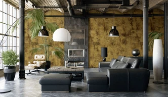 Fototapete Wandtapete mit Motiv Rostoptik in Ocker und Braun industriell 3,4 x 2,65 m 