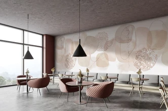 Fototapete Motivtapete Abstrakte Aquarell-Formen in Beige und Rosé 3,4 x 2,65 m 