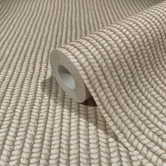 Vliestapete in gewebter Optik beige Grafisch 